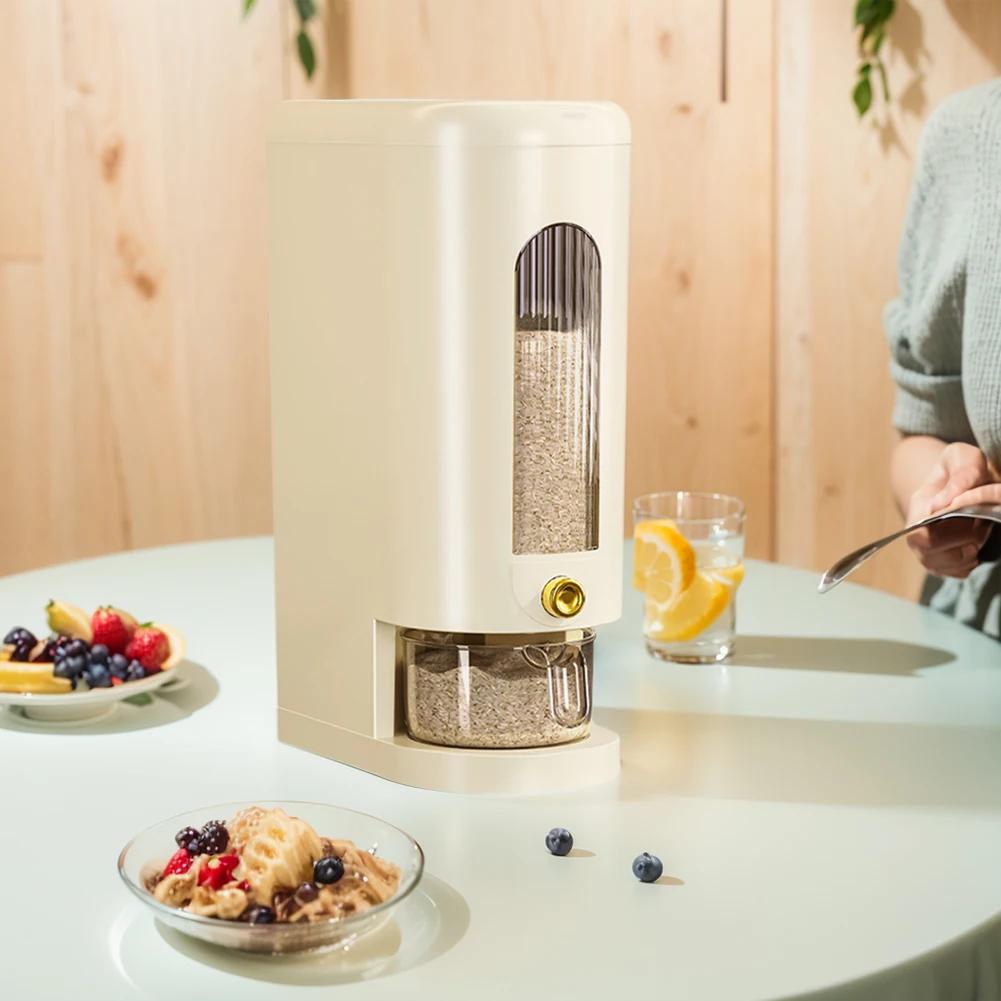 5/10KG Automatic Rice Dispenser Insect-Proof Sealed Grain Cereal Dispenser Keep Dry Fresh Kitchen Grain Container Large Capacity
