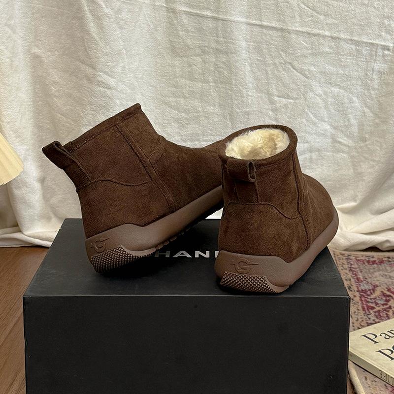 

Женские модные зимние легкие теплые непромокаемые ботинки на толстой подошве, нескользящие повседневные кроссовки, хлопковые ботинки, обувь с мехом 40 темно-коричневого
