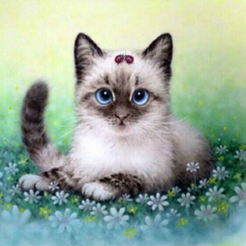 DIY Diamond Mosaic Cartoon Cats Handmade Diamond Painting Cross Stitch Kits