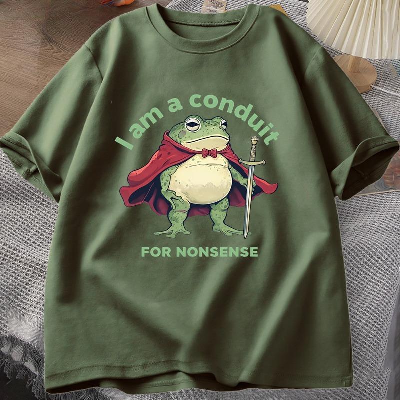 Ich bin ein Kanal für Unsinn T-Shirt Unisex Damen Lustige Frosch Weirdcore Sprüche T-Shirt Tee Erwachsene Unisex Grafik Humor Unisex Kleidung