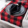 Christmas Table Runner with Red Plaid Pattern and , Home Decorations for Festive Parties
