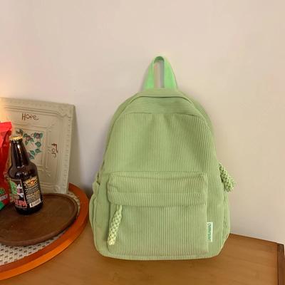 Monochromatic Velvet Female Backpacks  Large Capacity  Zipper  Basic Style