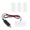 USB Battery Power Supply Adapter Can Replace 1 To 4pcs 1.5V 3V 4.5V 6V D Size LR20 Battery Eliminator Cable for Clock