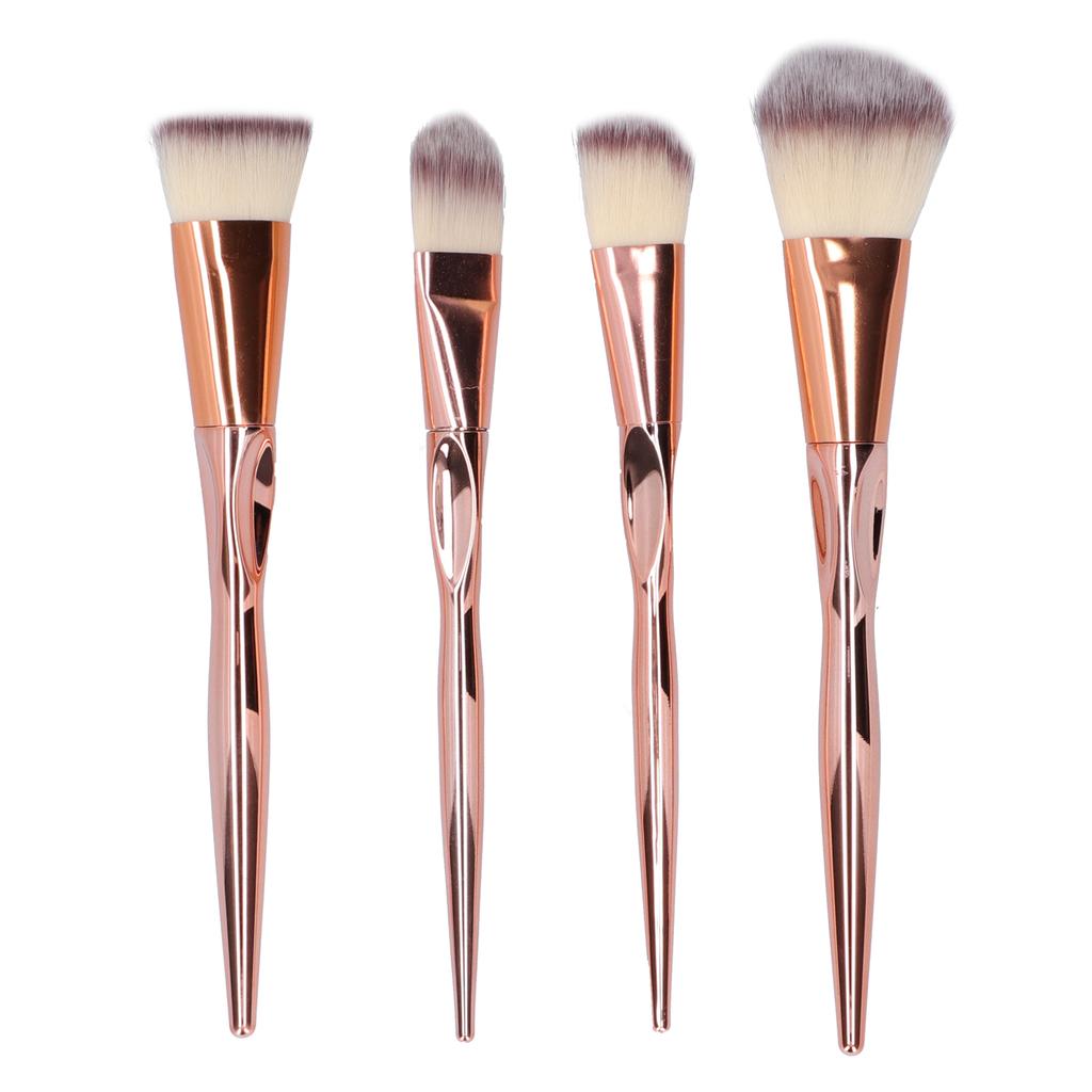 4pcs Makeup Brushes Set Brown White Brush Hair Face Make Up Brush Beauty ToolSet