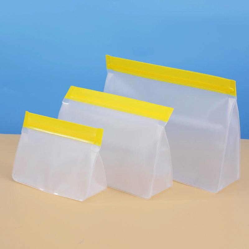 Reusable Food Storage Bag Upgrade Leakproof Top Stand Up Freezer Sandwich Ziplock Bag Silicone Peva Food Preservation Shut Bag