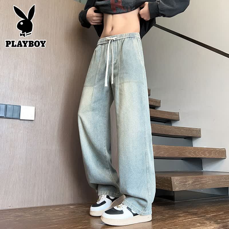 Мужские свободные прямые джинсы PLAYBOY на эластичной талии M