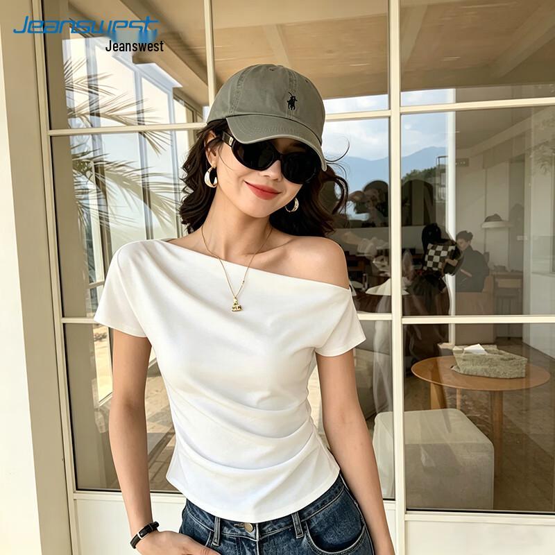 Jeanswest Women s Slim Fit Lyocell Blend Short Sleeve Top S