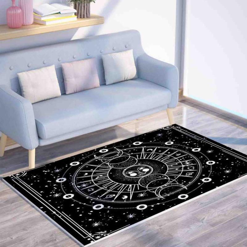Moon Phase Area Rug Lunar Tarot Astrology Rugs for Bedroom Boho Celestial Mat Home Decor Harajuku Pattern Bedroom Rug