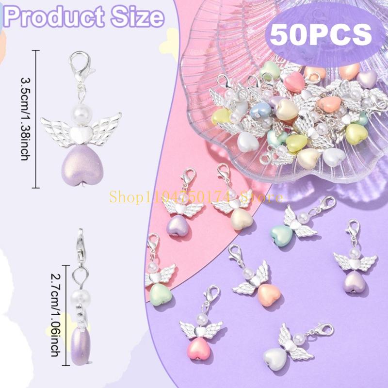Angel Pearls Beads Pendant Keychain,Angel Fairys Dangle Charm with Swivels Clasps Hook for Bag Pouches Purse Key top sale