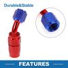 A ABSOPRO Female Flare Reducer Hose Fitting Adapter TF-1001-AN6 45° Fuel Line Connector with Aluminum O-Ring Red, Blue