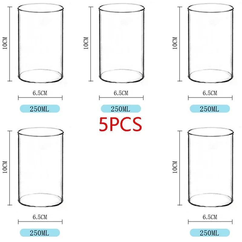 250ML Rakt Glas Vattenglas Kreativ Familj Mjölk Vattenglas Stor Kapacitet Enkelt Kallt Dryckesglas Kaffekopp Mugg