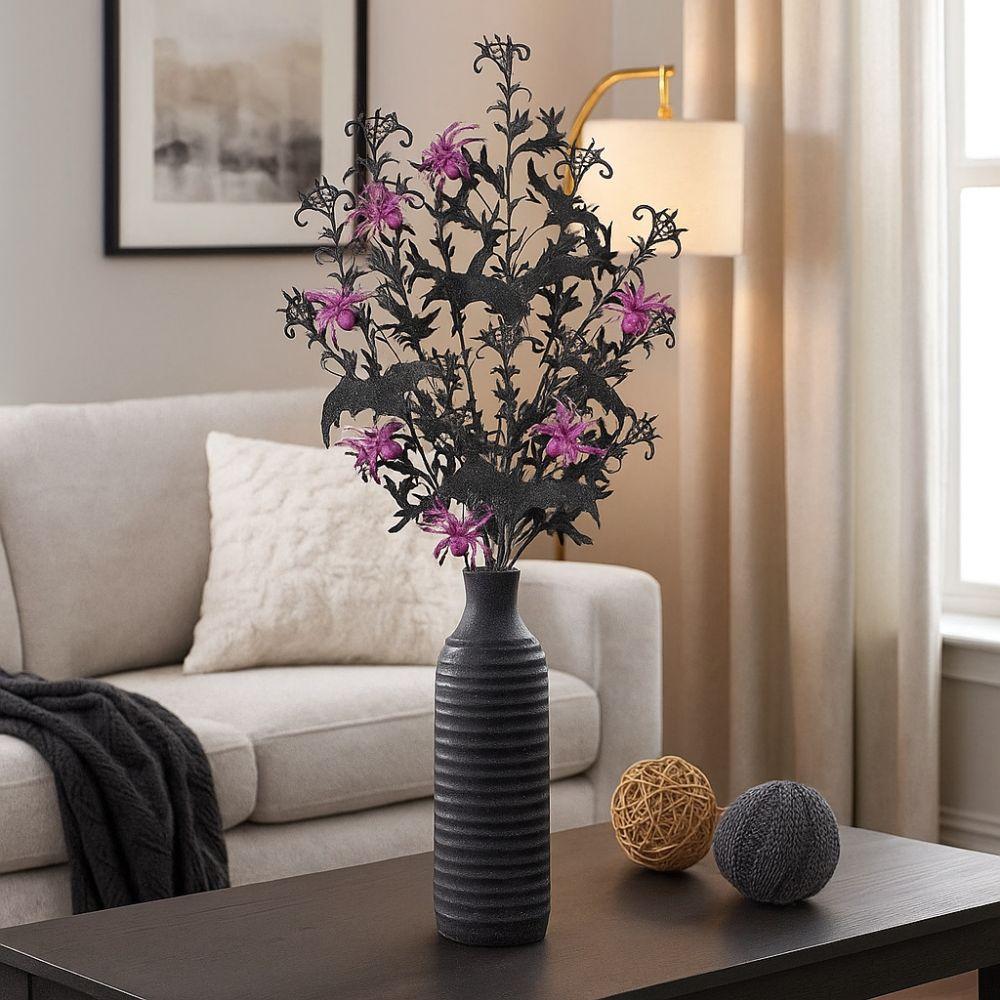 Spooky Black Halloween Bats Spiders Branch Realistic Simulation Bats Flower Happy Halloween Decor