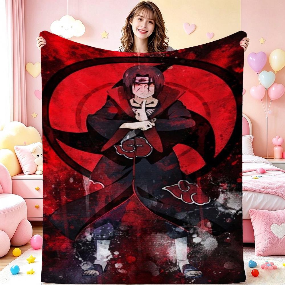 Itachi'S Moon Night Cartoon Flannel Blanket Warm Comfortable Fleece Blanket For Living Room Bedroom Recliner Lightweight Home Decor Gift For Friends