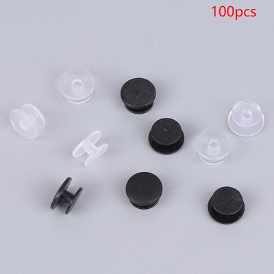 100 hebillas de plástico para adornos de zapatos, accesorios de bricolaje, botones, hebillas ligeras, hebillas negras transparentes, accesorios.