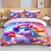 Cute Cartoon Unicorn Print Bedding Set Duvet Cover 1 Duvet Cover 2 Pillowcases Adult and Children Bedding Set Luxury Grils Gift