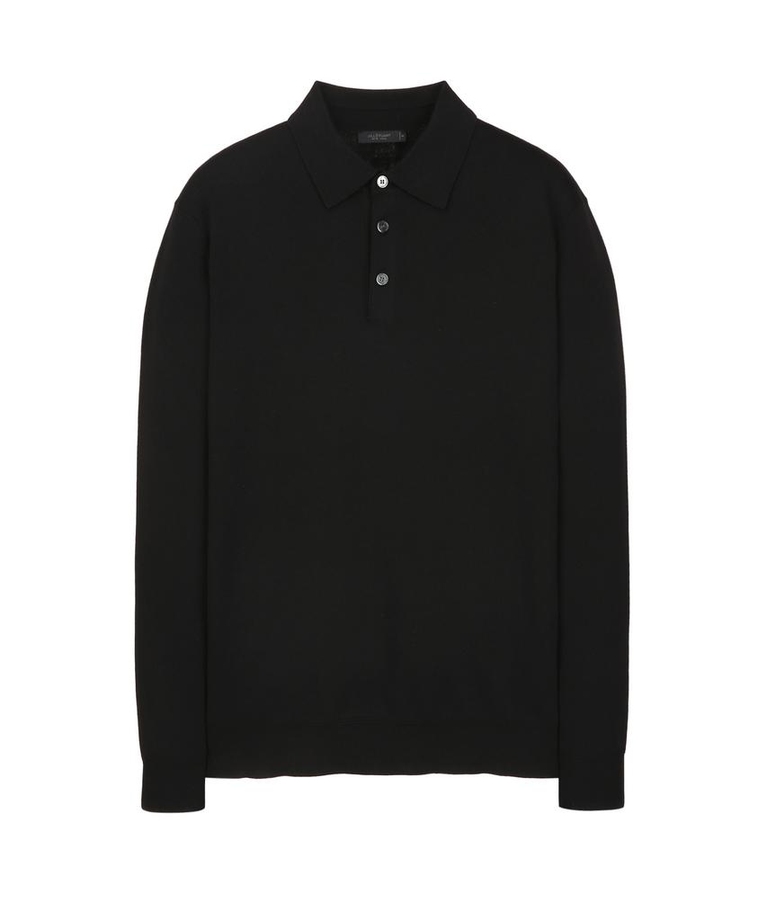 JILLSTUART NEWYORK MEN Collared Long Sleeve Knit - Black (Jnsw6D102Bk)