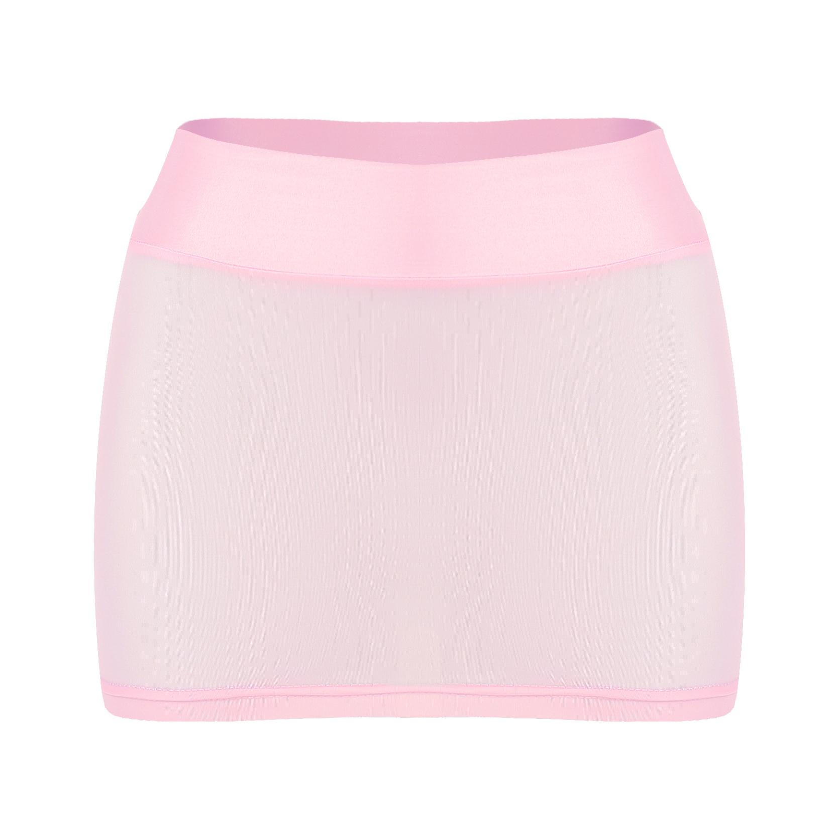 

Женские сексуальные летние пляжные шорты, повседневные беговые прозрачные эластичные мини-юбки-карандаши One Size розовый