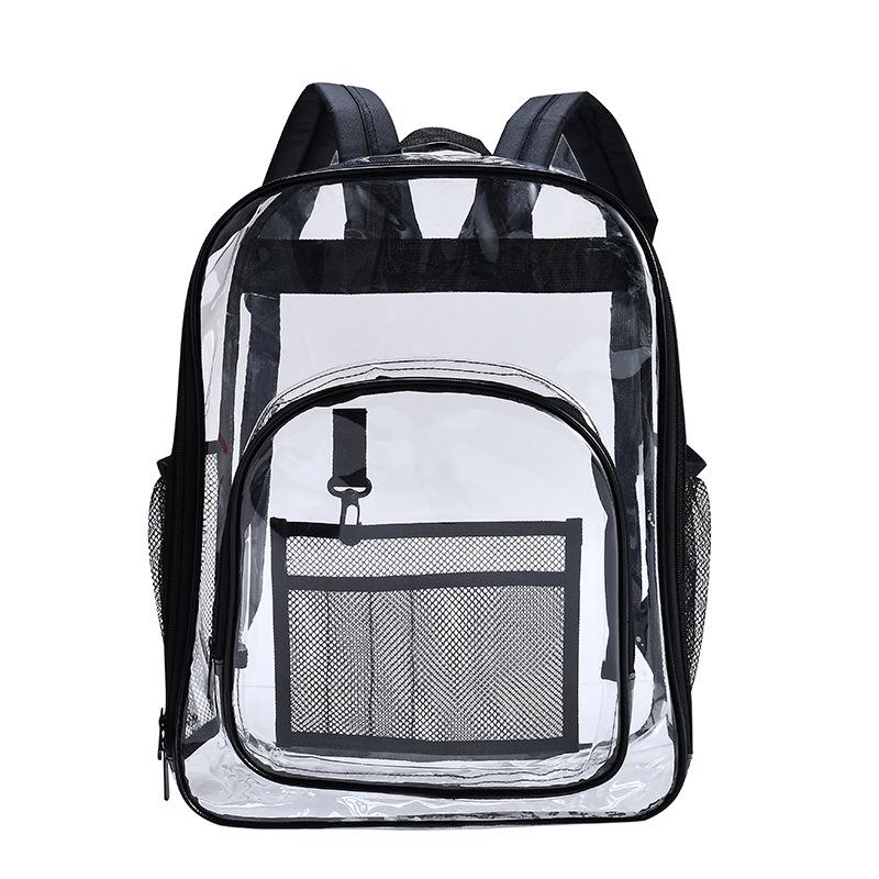Transparent Waterproof Double Shoulder PVC Backpack - Large Capacity Student and Travel Bag for Kids