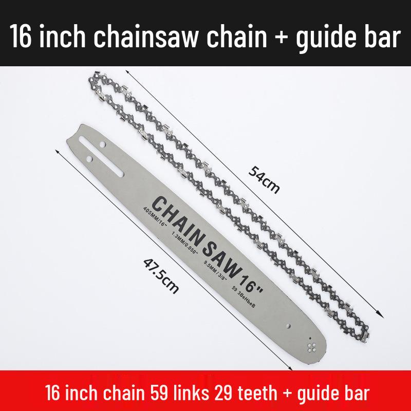 Universal Chainsaw Guide Bar & Chain: 4" & 16" for Gasoline & Lithium Electric Saws
