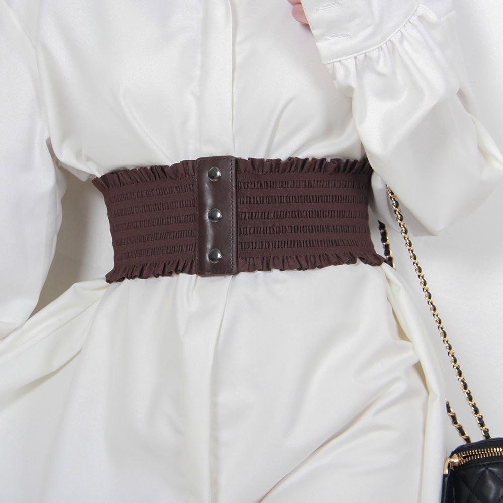 Volány Široký Pás Trojitá Spona Elegantní Elastický Pas Ozdobná Šerpa na Šaty pro Ženy Velká Velikost