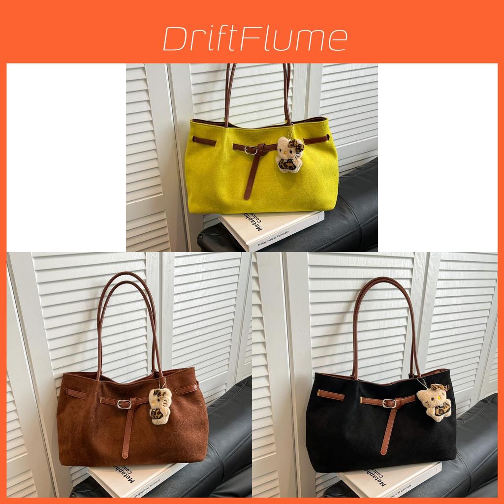 Streetwear Tote Bag For Women Large Suede Shoulder Crossbody With Magnetic Closure