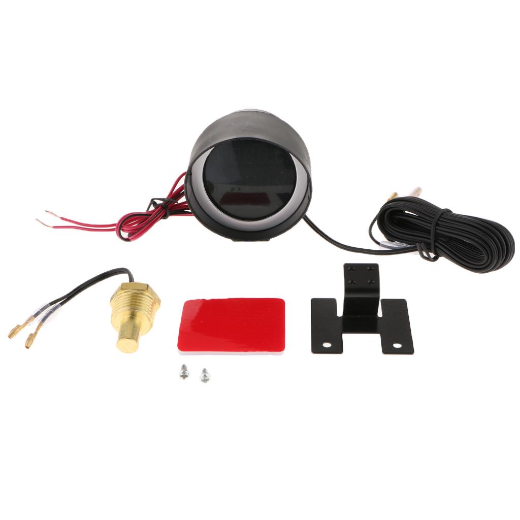 Auto Car Water Temp Gauge Voltmeter DC 12/24V For Car Temperature Sensor 10mm-21mm Universal for Car Vehicle Truck Digital Gauge