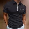 Summer Men's Button Pocket Henley Collar Sports Polo Shirt