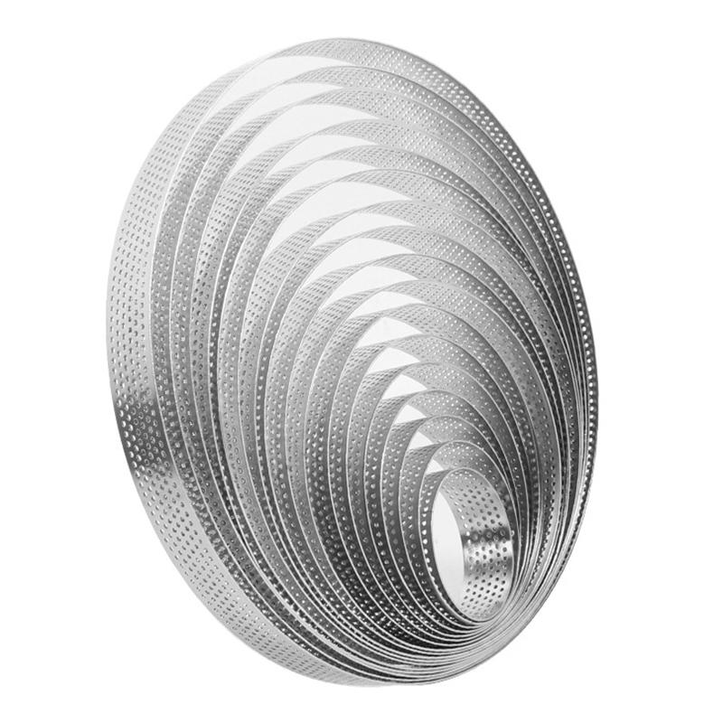 5 Stück runde Tortenringe aus Edelstahl, hitzebeständig, perforierte Formen, DIY-Mousse, Obstkuchen, Törtchen, Donutform, Küchenwerkzeuge