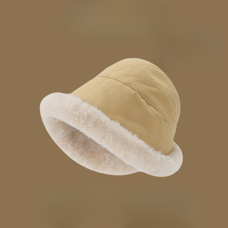 

Осенняя и зимняя толстая плюшевая шапка для женщин, а также бархатная панама, загнутый край для защиты от холода, элегантная ветрозащитная и теплая монгольская защита ушей