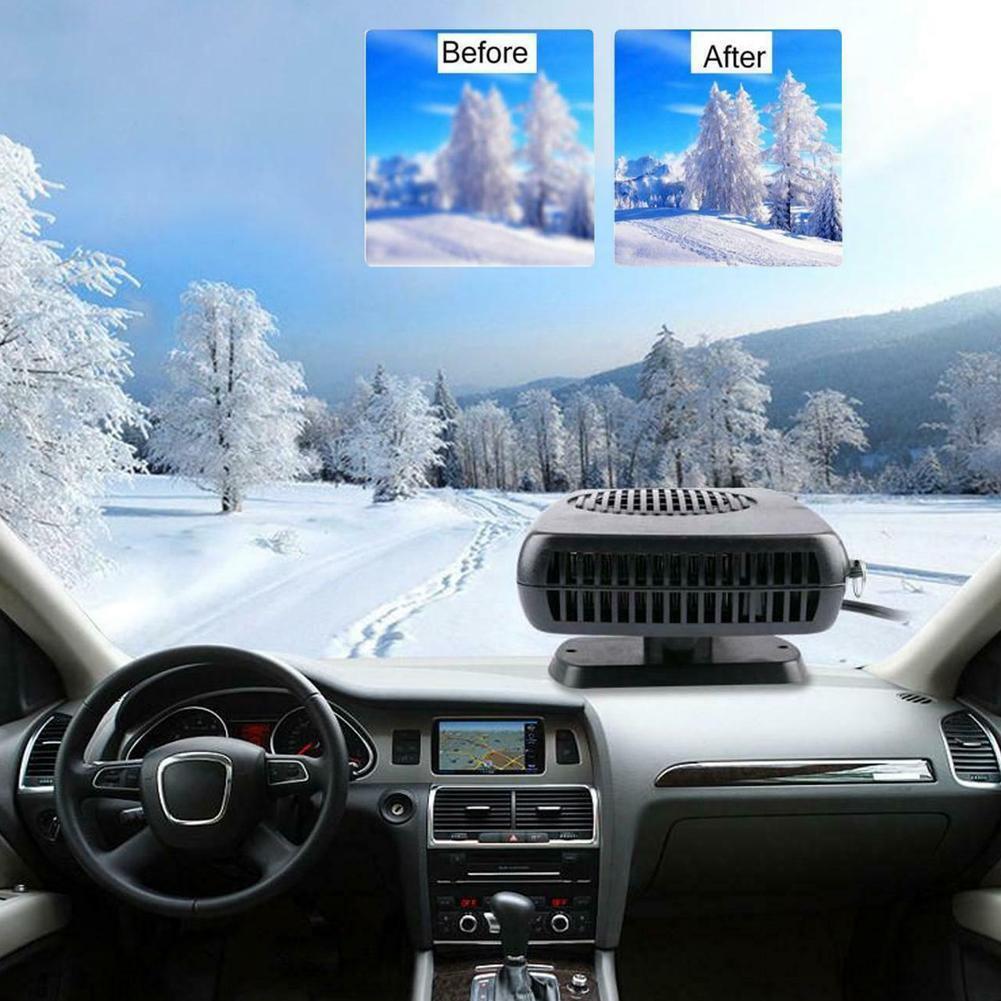 2IN1Car Heater&Cooling Fan 12V 120W/24V 200W Portable Electric Windshield Defroster Defogger Demister,Anti-Fog Heating Dryer