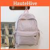 Casual College Backpack With Cotton Material And Grid Pattern For Daily Use