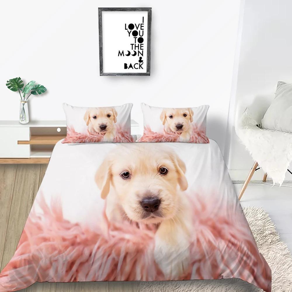 Animal Dog 3D Print A Dog Sleeping On Its Stomach Duvet Cover Design Lovely Pet Dog For Children Women Men Bedroom Decorations
