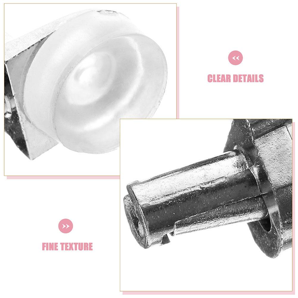 20 Stück Schrankregalstifte Saugnapf Transparente Metallstifte für Küche Badezimmer Büro Glasregal Halterungen