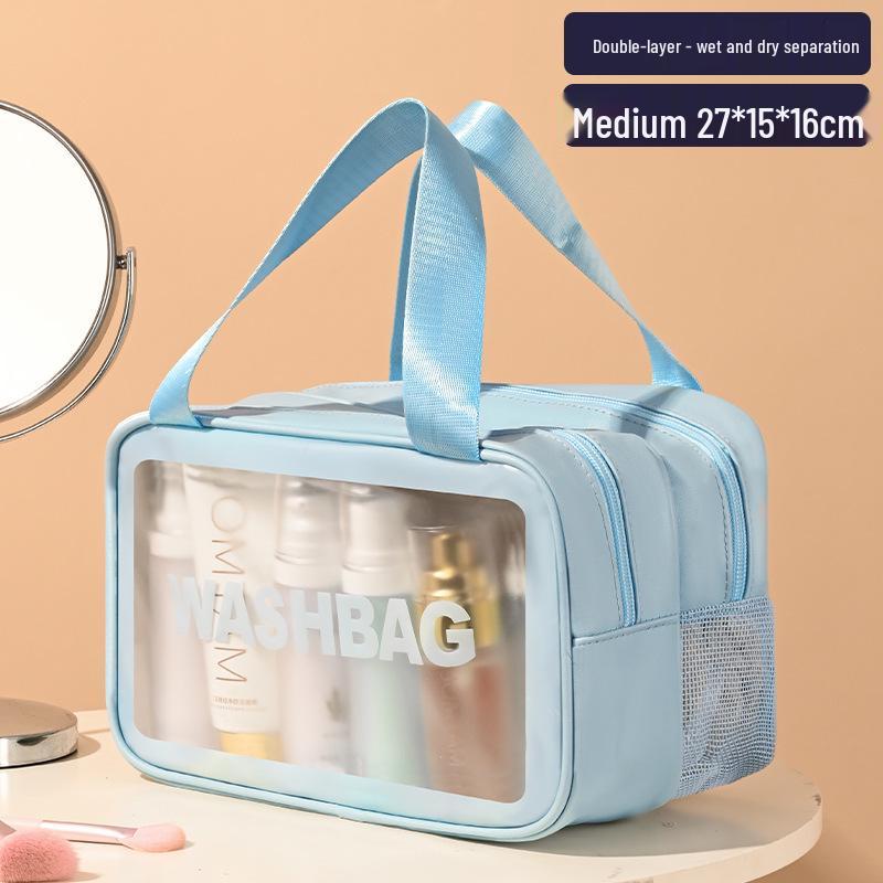 

Waterproof Dual-Layer Toiletry Bag - Wet/Dry Separation, Large Capacity, Modern Style