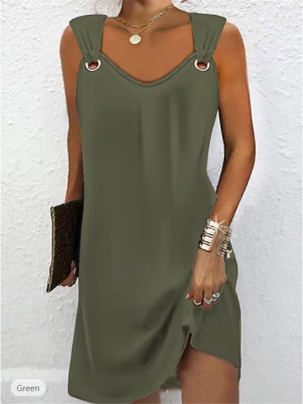 European & American 2024 Sleeveless V-Neck Metal Button Sweater Dress for Women - Autumn/Winter Collection