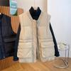 Autumn and Winter Solid Color Niche Casual Loose Vest Women's Fashion All-match Sleeveless Stand-up Collar Waistcoat Waistcoat