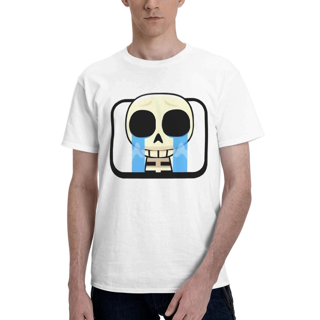 Crying Skeleton Men Womens T Shirt Clashes Royaleds Game Hipster Tee Shirt Short Sleeve TShirts Cotton Summer Clothing