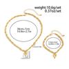 Ingemark 2Pcs/Set Delicate Tiny Heart Pendant Choker Necklace Beads Chain Bracelets for Women Wedding Bridal Party Jewelry Set