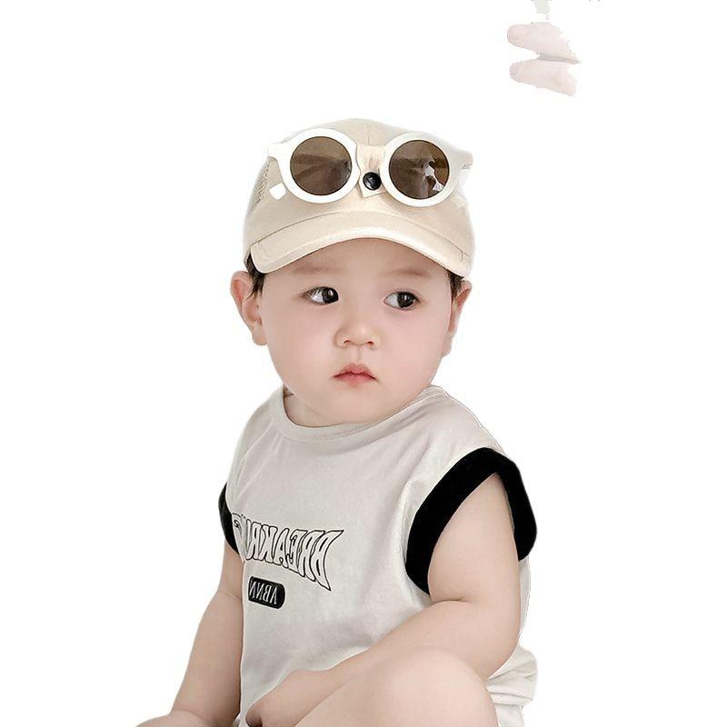 Removable Glasses Baby Hat Baby Boy Mesh Baseball Hat Korean Style Fashionable Toddler Spring Baby Girl Baseball Cap