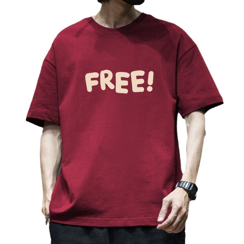 Minimalistische Sportbekleidung T-Shirts Bedrucktes Kurzarm-T-Shirt für Herren Baumwolle Sommer-Tops