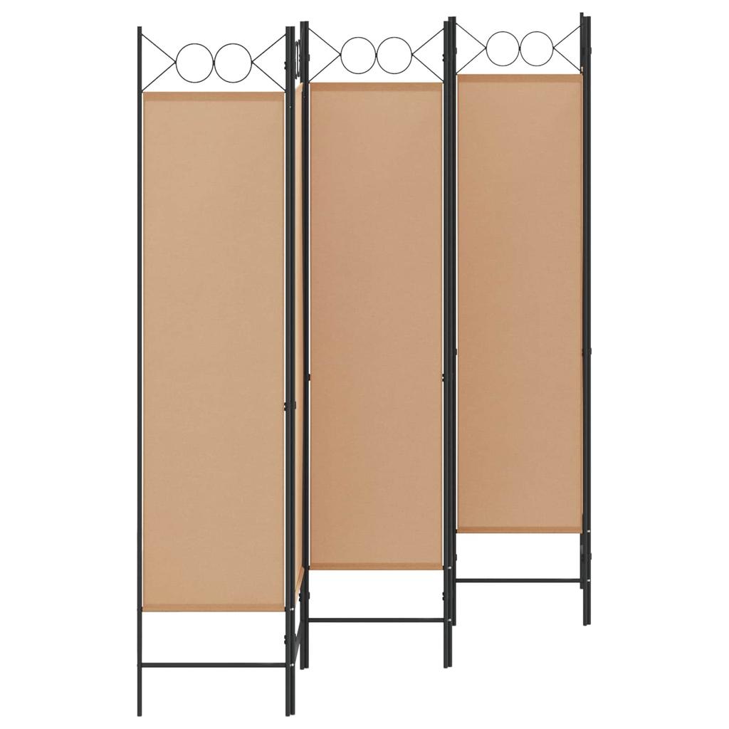 6 Panel Room Divider Beige 240 X 180 Cm Fabric