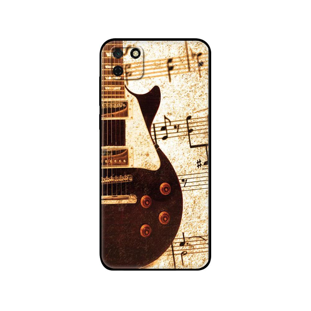 Black Tpu Case For Huawei Y9S Y6S Y8S Y5P Y7P Y8P Case For Huawei Y5 Lite Prime Y6 Cover Musical Notes Violin Classical Music