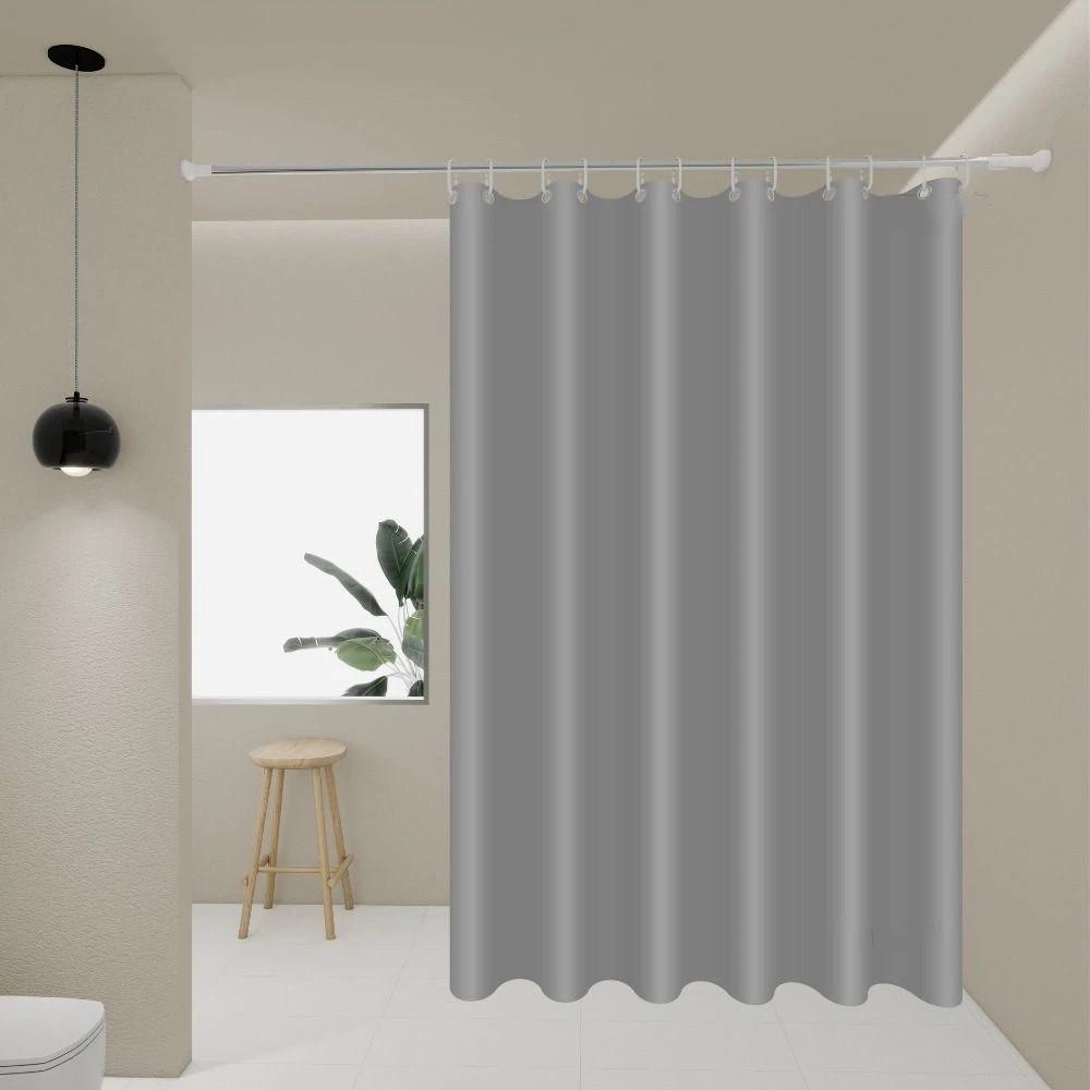 White Shower Curtain Solid Color Bath Curtain Lightweight Bathroom Curtain  Bathtub