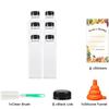 500ML Reusable Plastic Juice Bottles with Caps Camping Juice Containers with Tamper Proof Lids Black Clear Bottles JT469
