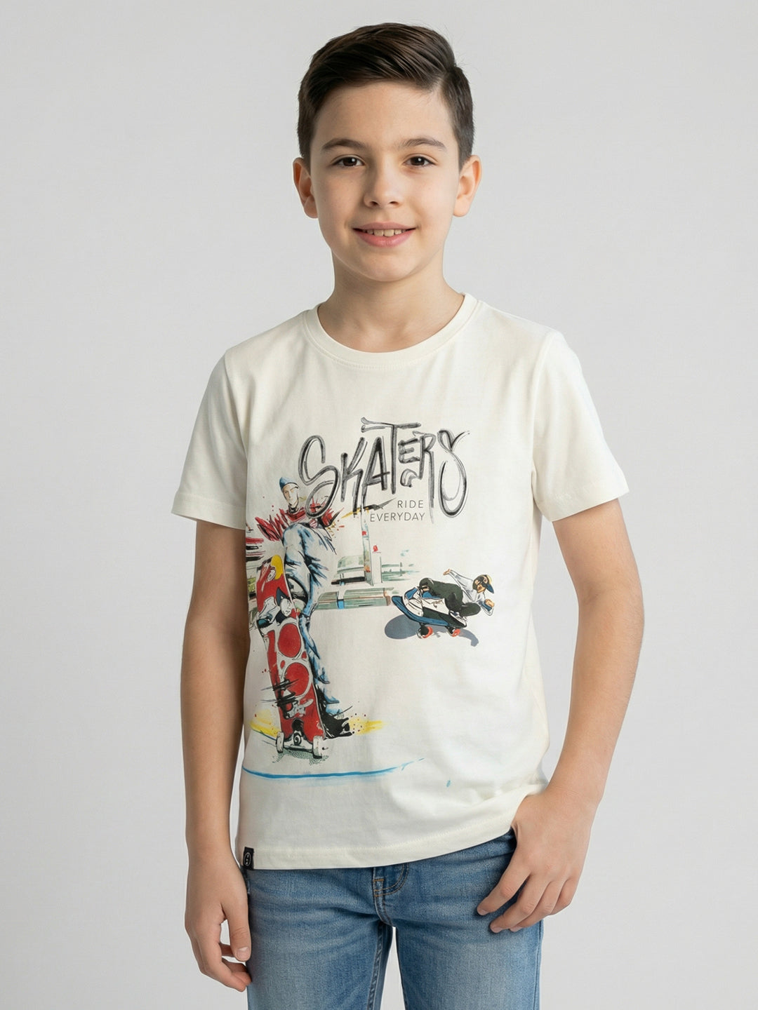 Monte Carlo Boy Regular Fit Off White Tshirt 4-5 Years покинуть белый