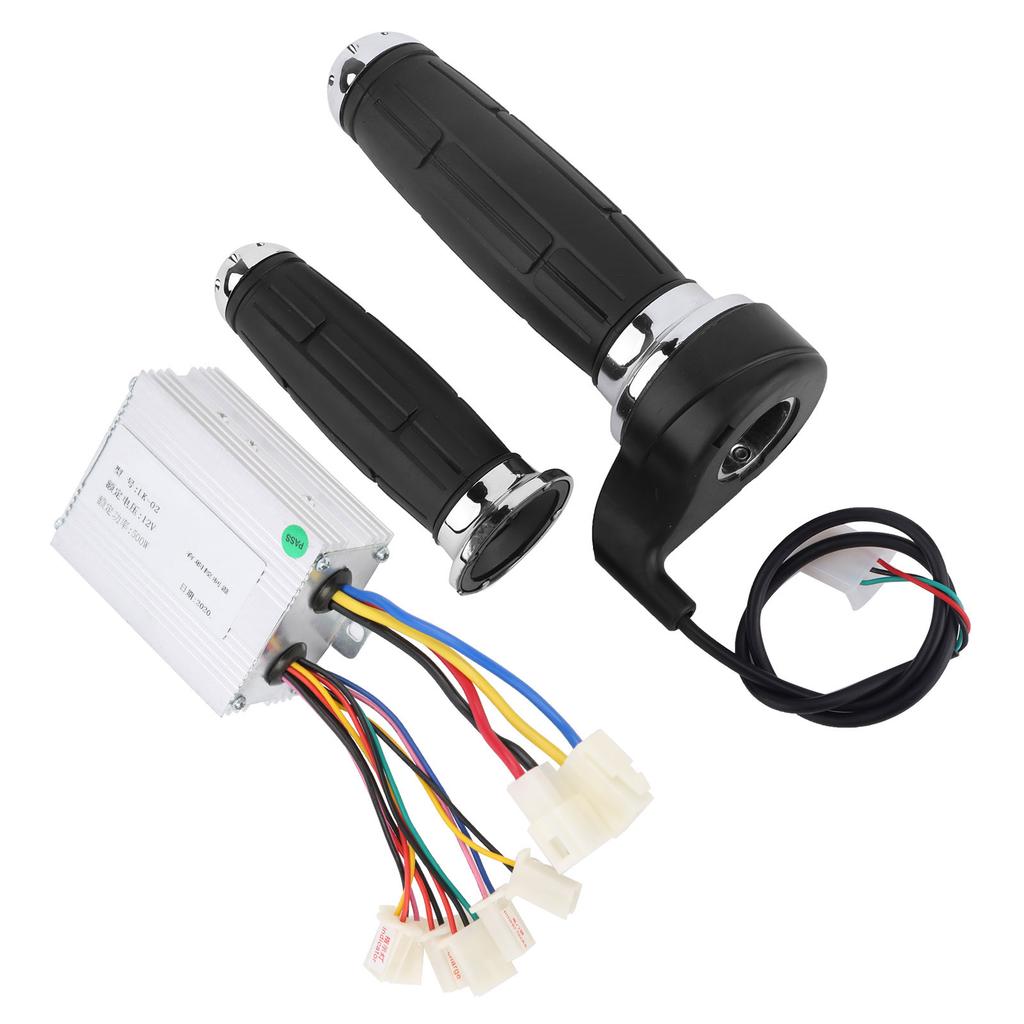12V500W Bike Throttle Grips Brush Controller AntiSlip Plating Handle Electric Bike Accessory