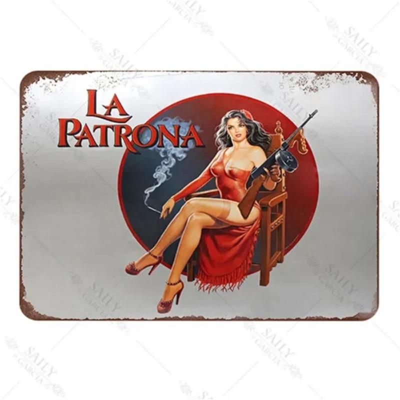 Pin-Up Girl Metal Sign, Retro Wall Art Decor