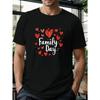 T-Shirt Masculina Casual com Estampa de Letras em Tamanhos Europeus, Estilo Europeu e Americano