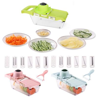 Multi-Function Vegetable Chopper with Hand Guard Manual Julienne & Slicer for Carrots Potatoes Cucumbers Essential Kitchen Tool for Home Cooking