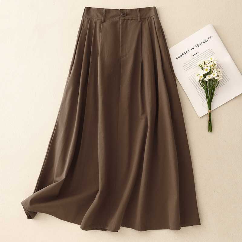 

2025 Новая юбка до середины тела Юбка А-силуэта 2XL хаки